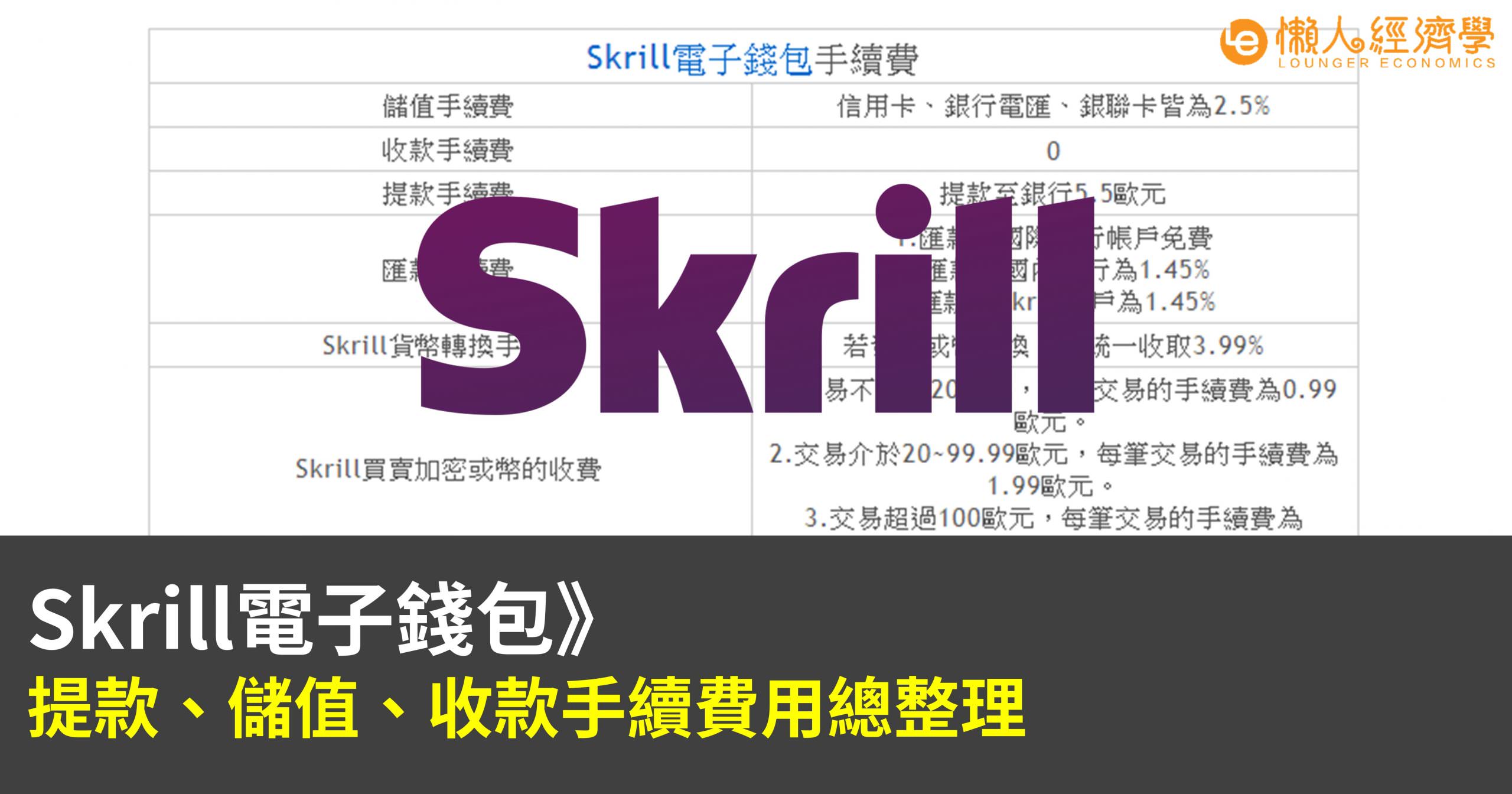 Skrill手續費