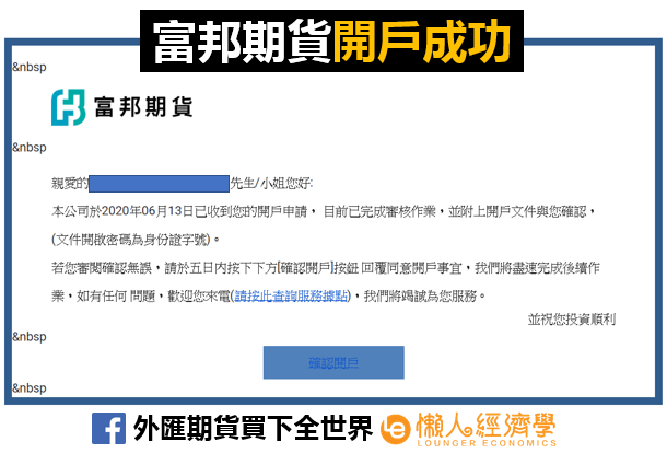 富邦期貨開戶成功