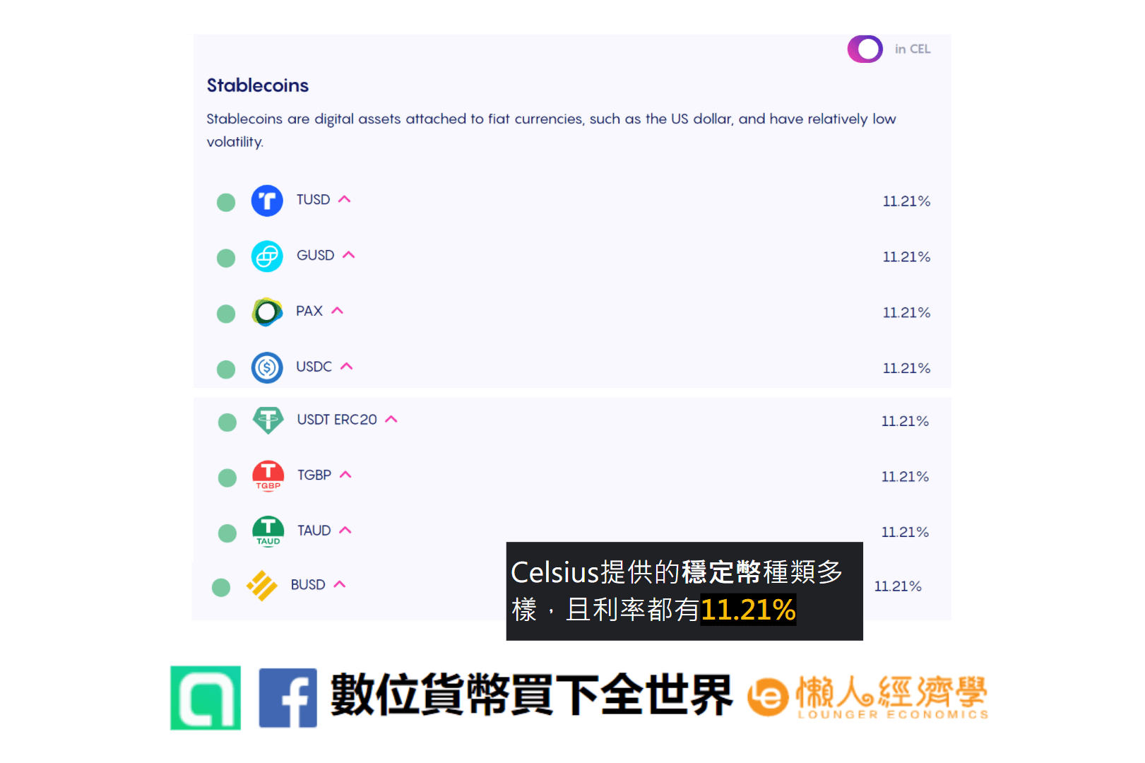 Celsius Network 存款利率