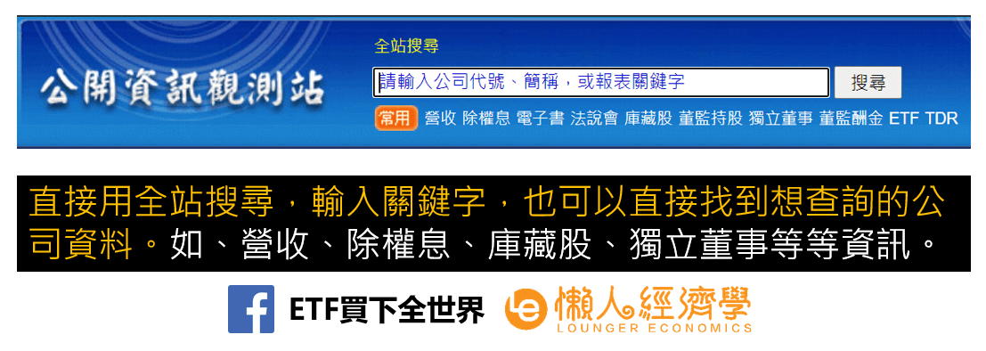 公開資訊觀測站查詢功能