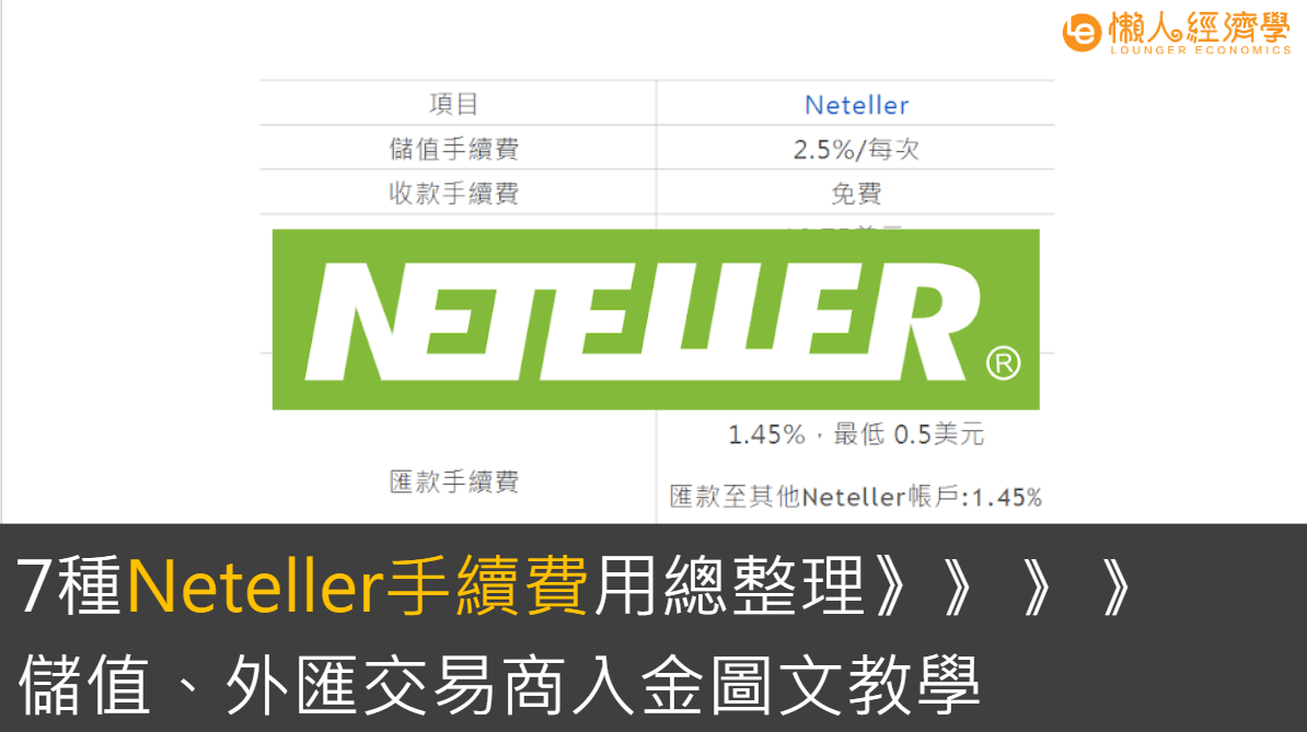 Neteller 提款教學：出金入金儲值實測，手續費用總整理