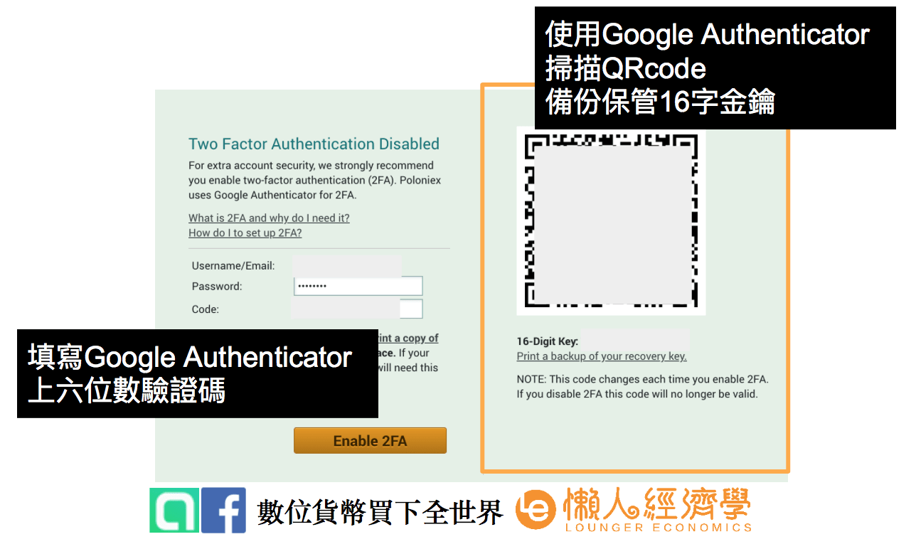 Poloniex註冊步驟：2FA雙因素認證